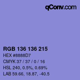 Farbcode: RGB 136 136 215 | qconv.com