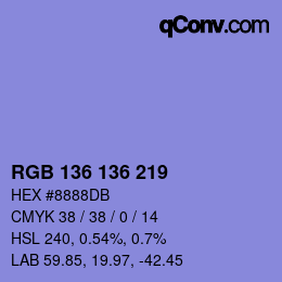 Código de color: RGB 136 136 219 | qconv.com