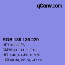 Farbcode: RGB 136 136 229 | qconv.com