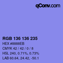 Código de color: RGB 136 136 235 | qconv.com