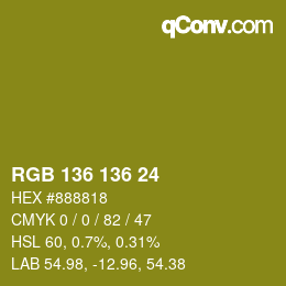 Farbcode: RGB 136 136 24 | qconv.com