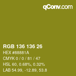 Color code: RGB 136 136 26 | qconv.com