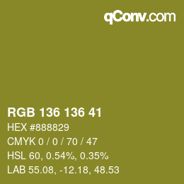 Código de color: RGB 136 136 41 | qconv.com