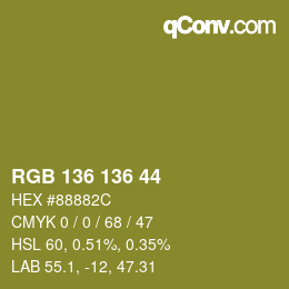 Color code: RGB 136 136 44 | qconv.com