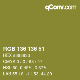 Código de color: RGB 136 136 51 | qconv.com