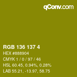 Color code: RGB 136 137 4 | qconv.com