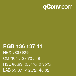 Color code: RGB 136 137 41 | qconv.com