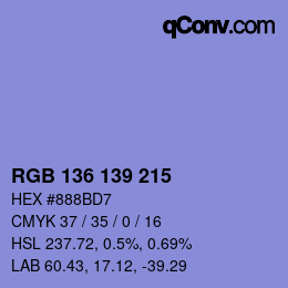 Color code: RGB 136 139 215 | qconv.com