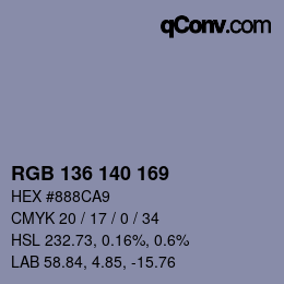 Código de color: RGB 136 140 169 | qconv.com