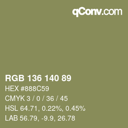 Farbcode: RGB 136 140 89 | qconv.com