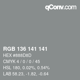 Color code: RGB 136 141 141 | qconv.com