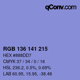 Color code: RGB 136 141 215 | qconv.com