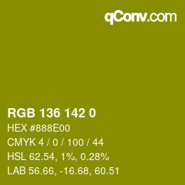 カラーコード: RGB 136 142 0 | qconv.com