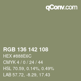 Código de color: RGB 136 142 108 | qconv.com
