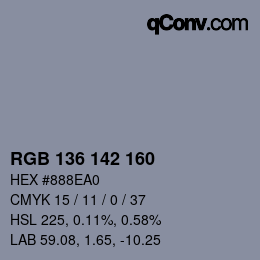 Color code: RGB 136 142 160 | qconv.com