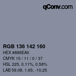 カラーコード: RGB 136 142 160 | qconv.com