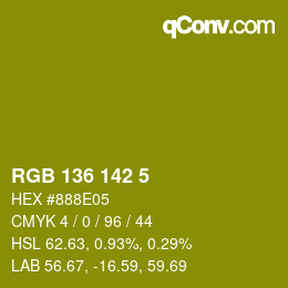 Farbcode: RGB 136 142 5 | qconv.com