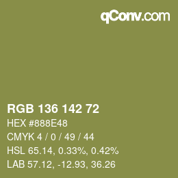 Farbcode: RGB 136 142 72 | qconv.com