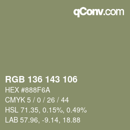 Farbcode: RGB 136 143 106 | qconv.com