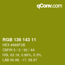 颜色代码: RGB 136 143 11 | qconv.com