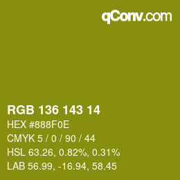 Color code: RGB 136 143 14 | qconv.com