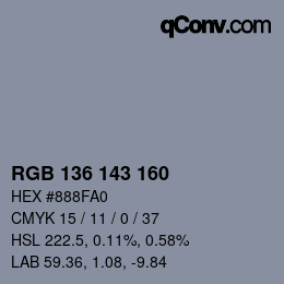 Color code: RGB 136 143 160 | qconv.com