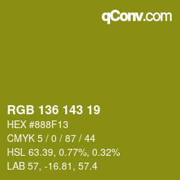 Color code: RGB 136 143 19 | qconv.com
