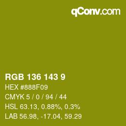 Color code: RGB 136 143 9 | qconv.com