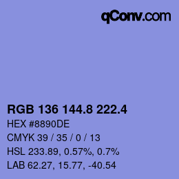カラーコード: RGB 136 144.8 222.4 | qconv.com