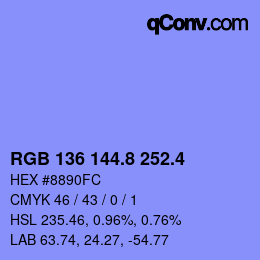 カラーコード: RGB 136 144.8 252.4 | qconv.com