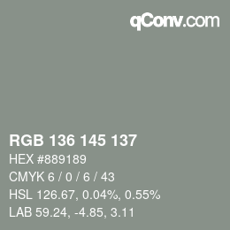 Color code: RGB 136 145 137 | qconv.com