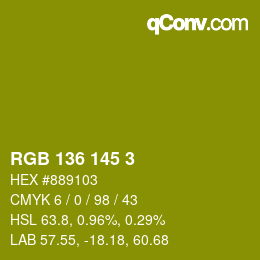 Color code: RGB 136 145 3 | qconv.com