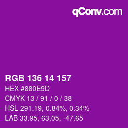 Color code: RGB 136 14 157 | qconv.com