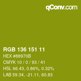 Color code: RGB 136 151 11 | qconv.com