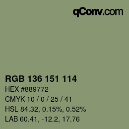Farbcode: RGB 136 151 114 | qconv.com