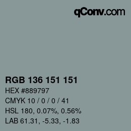 カラーコード: RGB 136 151 151 | qconv.com