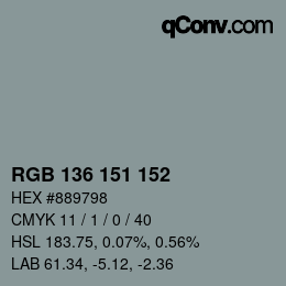 Color code: RGB 136 151 152 | qconv.com