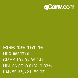 Color code: RGB 136 151 16 | qconv.com