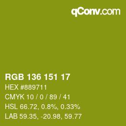 Color code: RGB 136 151 17 | qconv.com