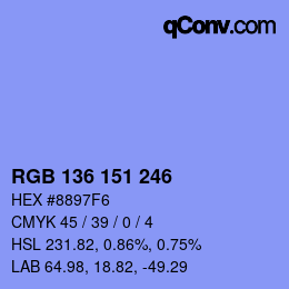 Color code: RGB 136 151 246 | qconv.com