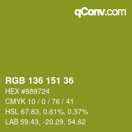 Color code: RGB 136 151 36 | qconv.com