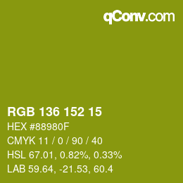 Color code: RGB 136 152 15 | qconv.com