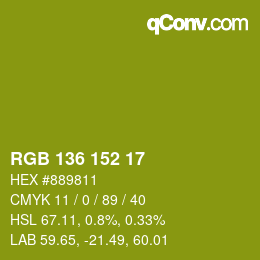 Color code: RGB 136 152 17 | qconv.com