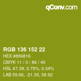 Color code: RGB 136 152 22 | qconv.com
