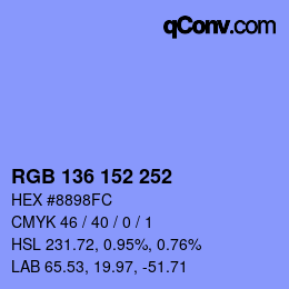 Color code: RGB 136 152 252 | qconv.com