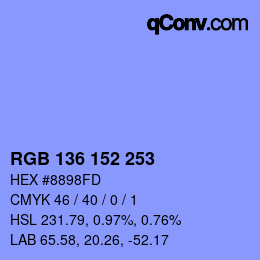 Color code: RGB 136 152 253 | qconv.com