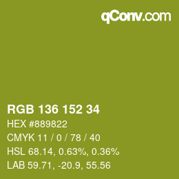 カラーコード: RGB 136 152 34 | qconv.com