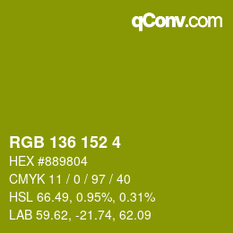 Color code: RGB 136 152 4 | qconv.com