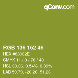 Color code: RGB 136 152 46 | qconv.com