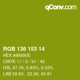 Color code: RGB 136 153 14 | qconv.com